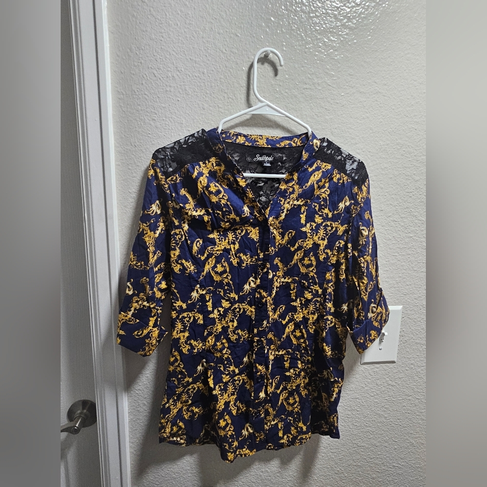 Southpole Navy And Gold Top